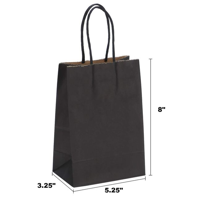 10X5X13 - 50 Pcs - Brown Kraft Paper Bags, Shopping, Mechandise, Party, Gift
