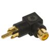 RCA Phono Right Angle Angled Adaptor Male Female - Black