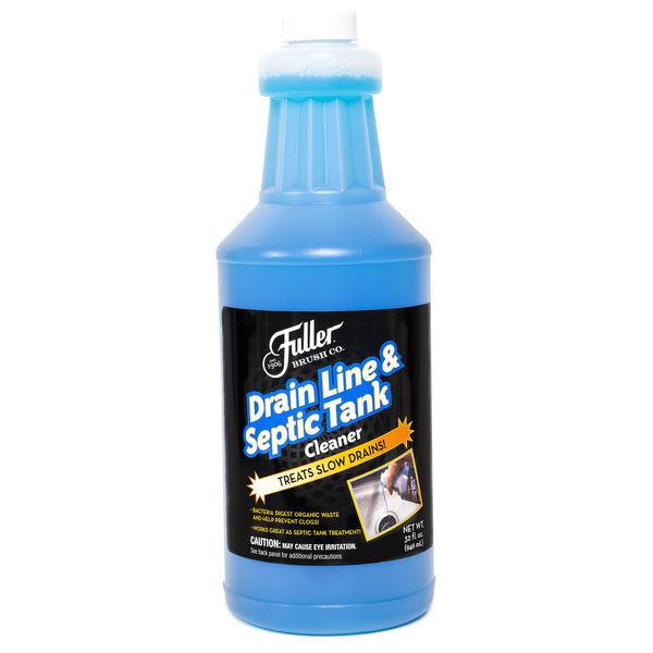 Fuller Brush Drain Line & Septic Tank Cleaner - Superior Formula Treats Slow Moving Lines Due to Soap Grease and Food Build Up in Drains Garbage Disposals and Other Plumbing (1 Pack)