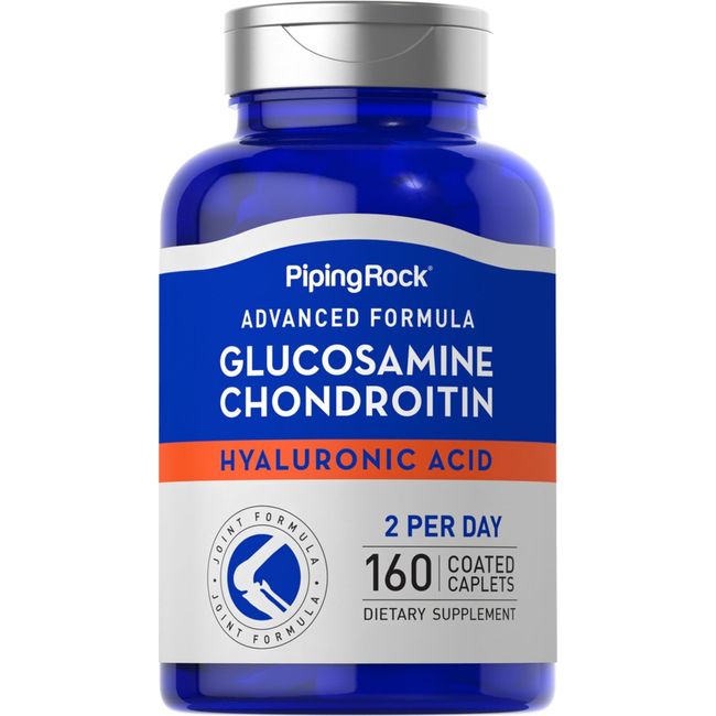 Glucosamine Chondroitin | 160 Tablets | With Hyaluronic Acid | by Piping Rock