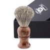 4 Pieces Wooden Shaving Set for Mens Includes Black Badger Hair Brush DE Safety Razor Stainless Steel Bowl and Soap Perfect Set for Men