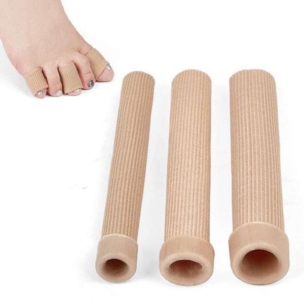 Jinpojun Pack of 3 Cuttable Silicone Toe Protection Toe Cushion Tube, Tube Bandage, 1.5 cm 2 cm 2.5 cm Soft Toe Cushion Gel Finger Bandage Finger Protection for Corns Remover, Calluses, Bunion