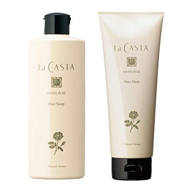 Lacasta White Rose Hair Soap 10.1 fl oz (300 ml) & Hair Mask 8.1 oz (230 g) Set