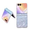 Fourmor Motorola Razr 2024 Phone Case - Laser Pattern Folding Case - White