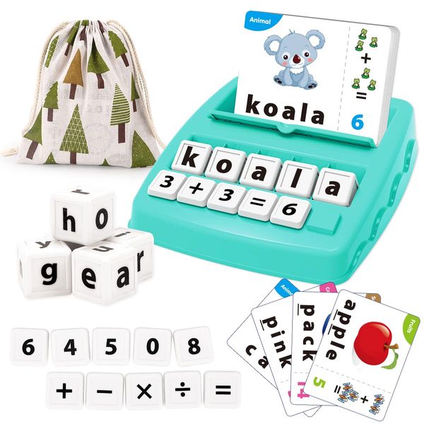 REMOKING Kids Educational Toys for 3 4 5 6 7 8 Year Old Boys Girls,Matching Letter and Number Game,Alphabet Puzzle Toys with Flash Card,Educational Board Game to Learn Spelling Words & Counting