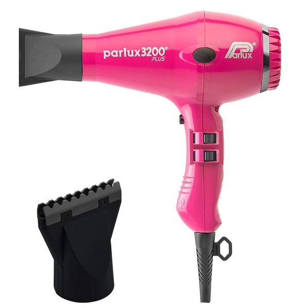 Parlux 3200 Plus Fuchsia Hair Dryer and M Hair Designs Hot Blow Attachment Black (Bundle 2 Items)