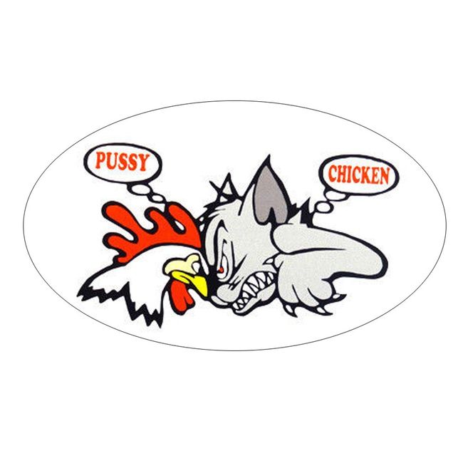 Trooperbay Pussy Chicken Vintage Reproduction Drag Racing Hot Rod Decal Bumper Sticker