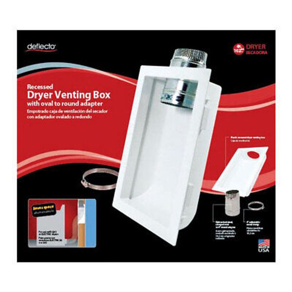 Deflect-O DVBOXKIT White Recessed Dryer Venting Box 4 Dia. in. (Pack of 2)