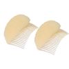 2Pcs Beige Puffy Ponytail Insert Hair Combs Hair Bun Updo Maker Hair Bump Up Insert Volume Hair Base Insert Pad Cushion Half-up Holder for Hair Styling