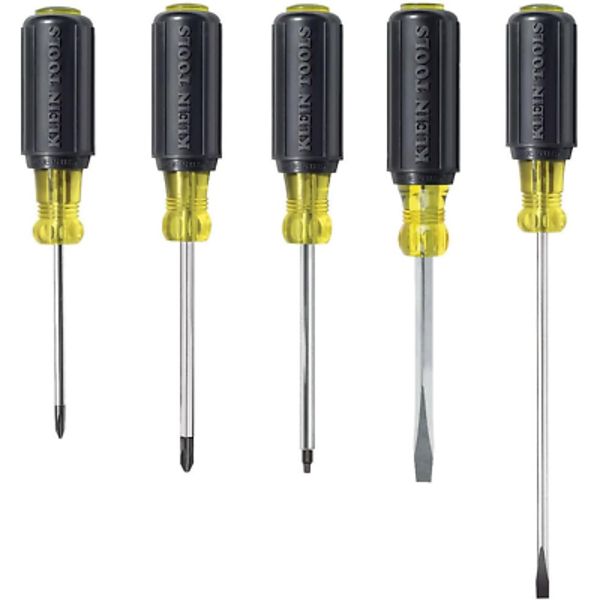 80031 Screwdriver Set, 5-Piece Kit Includes 2 Slotted, 2 Phillips and 1 Square T