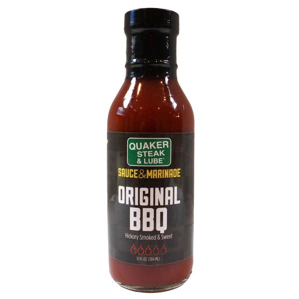 Quaker Steak and Lube Original Barbecue Wing Sauce - 12 Ounce Glass Bottle of Quaker Steak & Lube Original BBQ Sauce