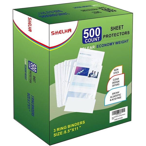 Sheet Protectors 500 Page Page Protector 8.5 x 11 Upgraded Thick Material