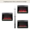 23''Electric Fireplace Insert with Crystal&Realis