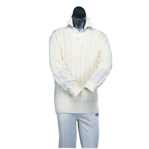 Gunn & Moore GM Boy's Cable Sweater - Cream, X-Small