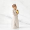 Willow Tree Keepsake, Kept Forever in The Heart, Figure Holding Gold Leaf Heart, an Expression of Love and Caring or to Express Sympathy and Comfort, Sculpted Hand-Painted Figure