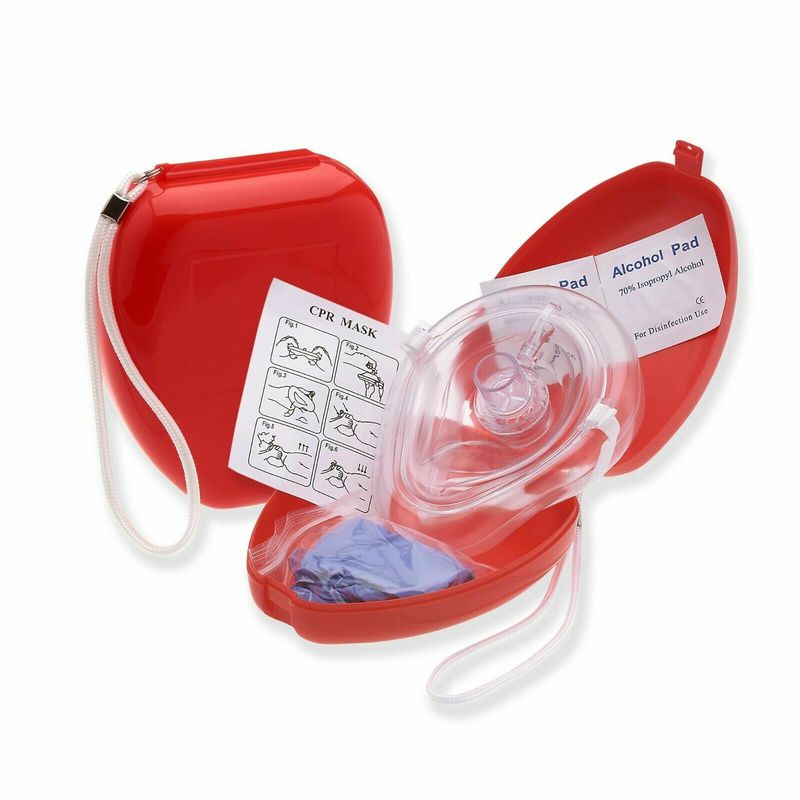 2 Pack Pocket O2 CPR Mask + Hard Case + Gloves-Adult/Child Pocket ...