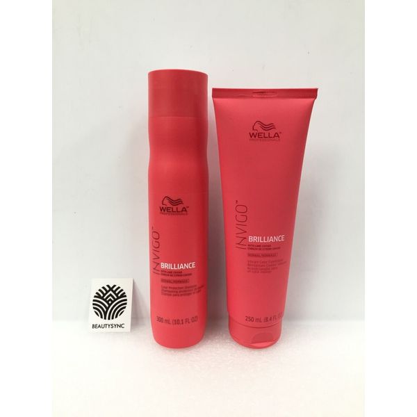 (2 PACK)Wella Invigo Brilliance Shampoo & Conditioner Fine/Normal Duo 10.1,8.4oz