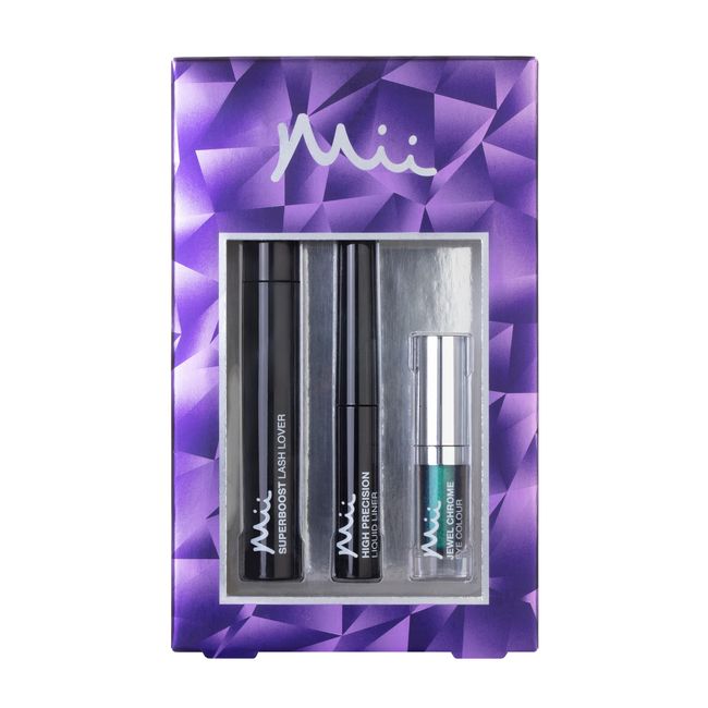 Mii Cosmetics Hidden Depths Mascara, Liner & Eyeshadow Gift Set, Peacock Queen