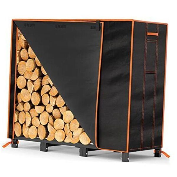 4ft Firewood Rack Cover-600D Oxford Fabric Heavy-duty Waterproof 4FT Black