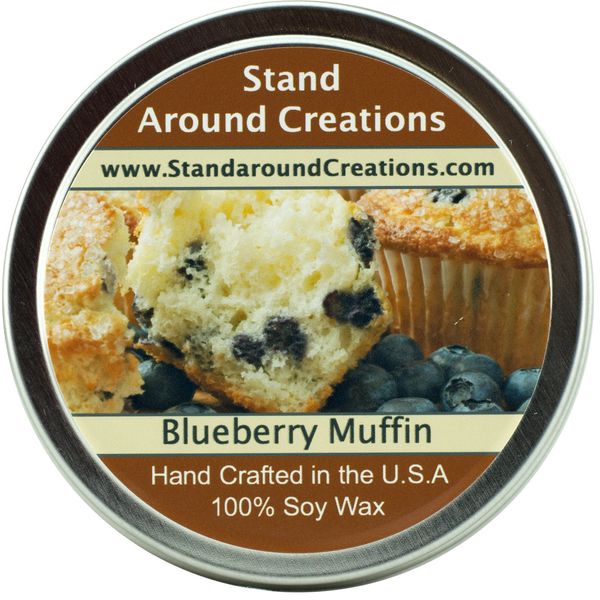 Stand Around Creations Soy Aromatherapy Candle - Scent: Blueberry Muffins 6oz White