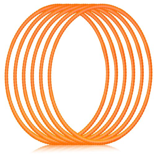 Shappy 6 Pcs Exercise Hoop Detachable Adjustable Plastic Toy Hoop Playground Toys Colored Hoop Circles for Teens Games Gymnastics Dog Agility Equipment Party Decor(32 Inch,Orange)