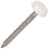 100x White Poly Top Cladding Pins/Nails - UPVC/Fascia/Soffit Roof Plastic Cap Polytop