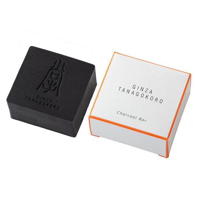 GINZA TANAGOKORO Charcoal Bar, Charcoal Soap, 4.2 oz (120 g), Refreshing Washable, Dirt Adsorption with the Power of Charcoal, Additive-Free, Made in Japan, Face/Full Body, Unscented, Solid Soap, Charcoal Face Wash