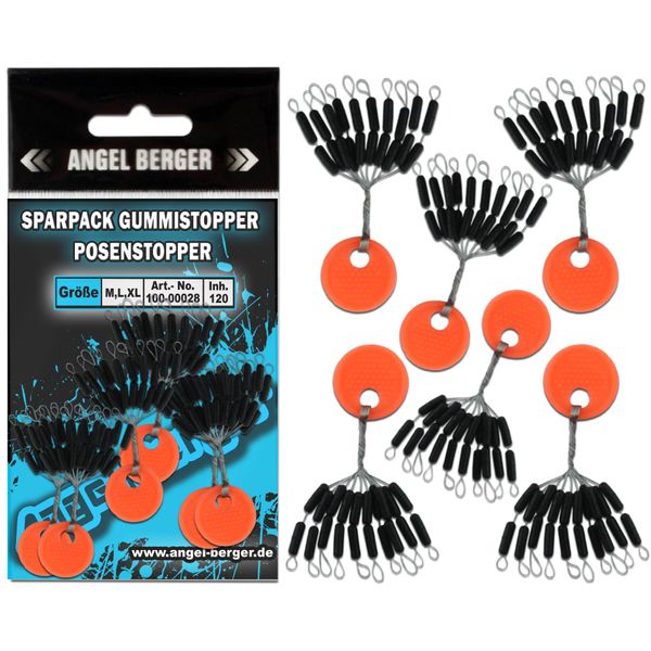 Angel-Berger Sparpack Gummistopper 120 Stück Posenstopper Schnurstopper Silikonstopper