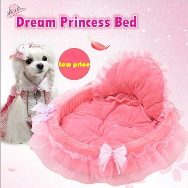 New Pink Lace Bed Puppies Kittens Cute Pet Beds Nests, Princess Cat Gift