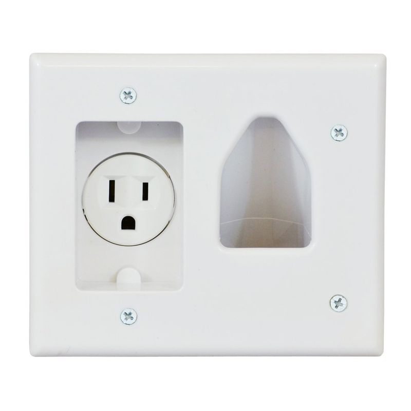 DATA COMM Electronics 45-0021-WH Low Voltage Cable Wall Plate Pass ...