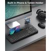 Cimetech Wireless Keyboard and Mouse set, Phone Holder USB Keyboard & UK Slient Ergonomic Mice, QWERTY Layout, Automatic Power Saving Function for PC, Laptop, Desktop, Notebook, Computer