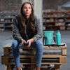 Typhoon Pure Vegan Leather Bottle Bag, Aqua Blue