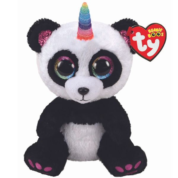 Ty UK Ltd 2005072 Beanie Boos Paris Panda Stuffed Animal, Multicoloured, 15cm