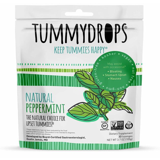 Natural Peppermint Tummydrops (Bag of 33 Drops)