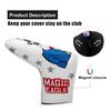 Magic Eagle Golf Putter Headcover Magnetic Closure Golf Blade Putter Cover (White)