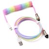 [SCIOLTO] Charming USB Cable, Coiled Cable, USB-A - USB-C, Wired, Mechanical Keyboard, Gaming Keyboard, Custom Cable, TYPE-C (Rainbow)