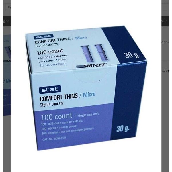 Comfort thins Twist Lancets, sterlile lancets, 100 Lancets New