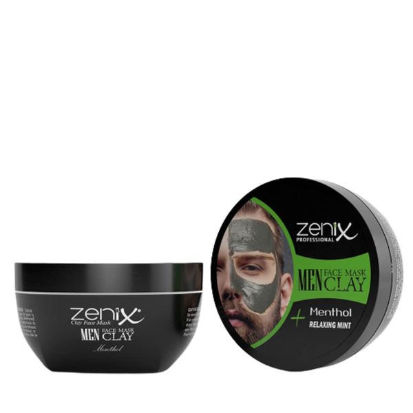 Zenix Men Face Mask Clay Menthol 350gr | Gesicht Maske mit Tonerde | Gesichtskur mit erfrischendem Menthol | Gesichtspflege für Männer - gegen Pickel, Mitesser und Unreinheiten