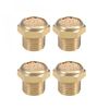 sourcing map 1/8 PT Sinter Bronze Exhaust Silencer with Brass Housing DE de Pack of 4