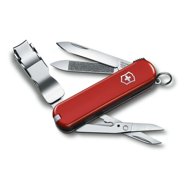 Victorinox Nail Clip 580, 8 Function Swiss Made Multi-Tool with Nail File, Nail Cleaner and Small Blade - Red