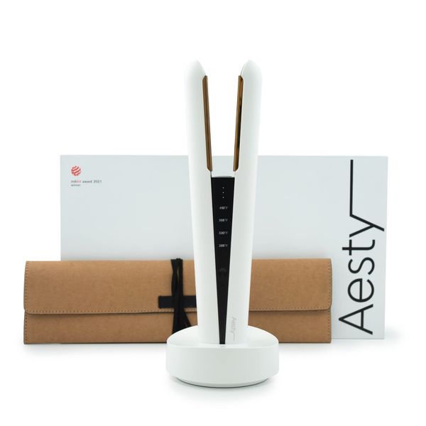 Aesty Cordless Flat Iron (Charging Cradle, White, Adapter is not Included)