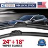 24"+18" Windshield Wiper Blade Premium OEM Hybrid silicone Replacement For Mazda