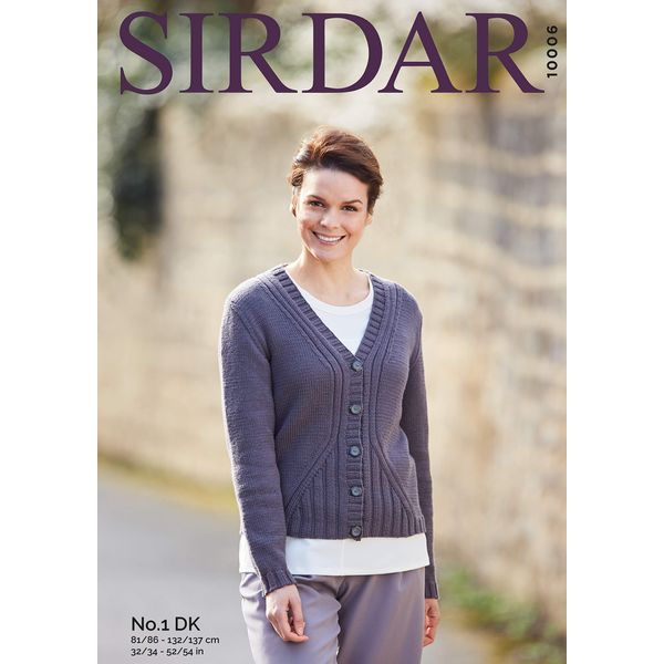 Sirdar No.1 Double Knitting Pattern - 10006 Cardigan