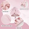 WUBAYI Silk Bonnet for Sleeping, Imitation Night Sleep Caps, Silk Wrap with Elastic Adjustable Button, Soft Head Cover Sleeping Hat for Women with Curly Hair Pink