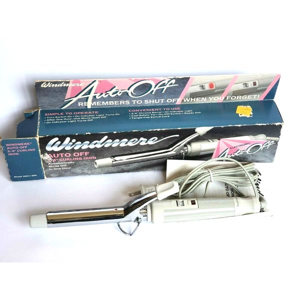 Vintage Windmere AUTO OFF 3/4" Curling Iron ASO-I/694 Tested