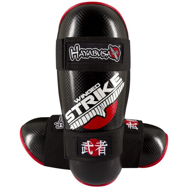 Hayabusa Winged Strike Competition Karate Shin Guards - Black, Large