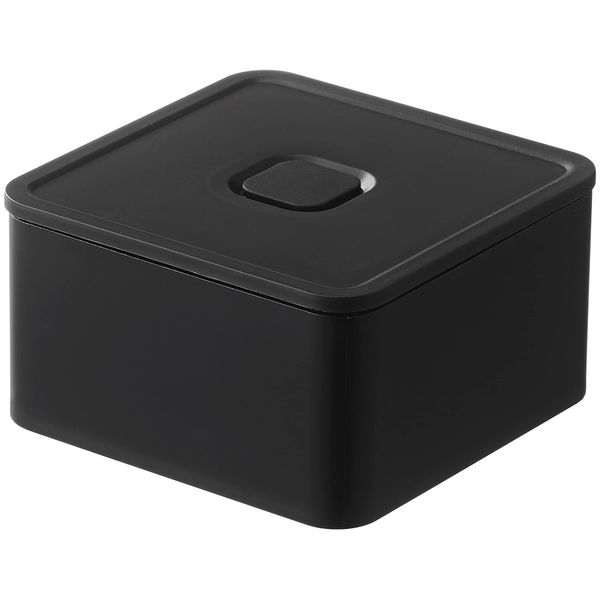 Yamazaki 5412 Airtight Lunch Box Tower With Valve, Square, Black, Approx. W 3.6 x D 3.6 x H 2.0 inches (9.2 x 9.2 x 5 cm), Tower, Bento Box, 8.5 fl oz (250 ml), Dishwasher and Microwave Safe