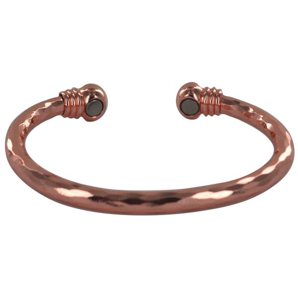 MAGNATURAL Pure copper bangle with magnets bracelets for women men solid cuff 3d shiny effect