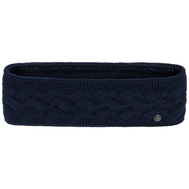 Lierys Fauske headband for women - ear protector for winter - one size 55-60 cm - Made in Germany - ear warmer with fleece lining - headband with braided design navy One Size