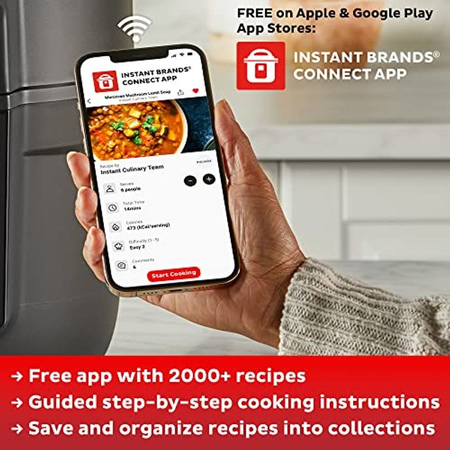 Instant Pot 10-Quart Air Fryer, From the Makers of Instant Pot, 7-in-1  Functions, with EvenCrisp Technology, App with over 100 Recipes, Stainless